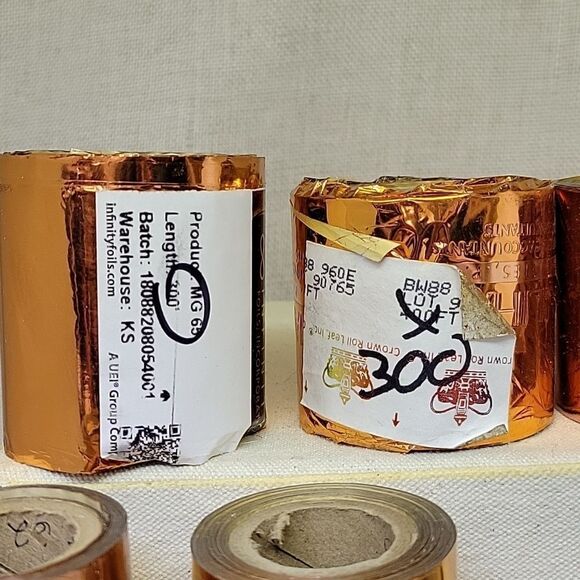Crown Leaf  Foil Rolls - Rose Gold,Copper (Set 5) - Picture 5 of 6